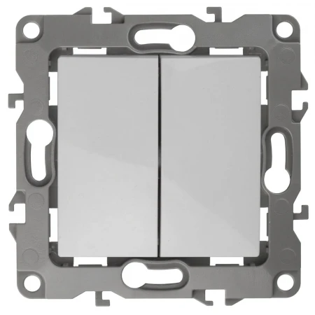 Выключатель двухклавишный ЭРА 12 10AX 250V 12-1104-01 Б0014645