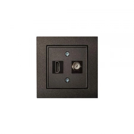 Розетка HDMI/TV оконечная Liregus Epsilon антрацит 28-1132