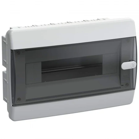UNION Compact Корпус пластиковый ЩРВ-П-12 IP41 черная прозрачная дверь IEK UIC-KP12-V-12-41-K01