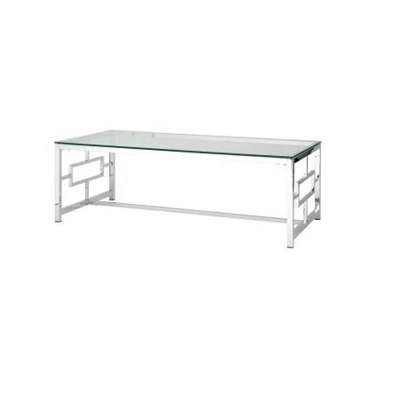 Журнальный стол Stool Group Бруклин 120*60 прозрачное стекло/сталь серебро УТ000001493