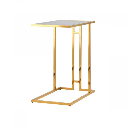 Журнальный стол Stool Group Бостон 50*32 черное стекло/сталь золото УТ000001973