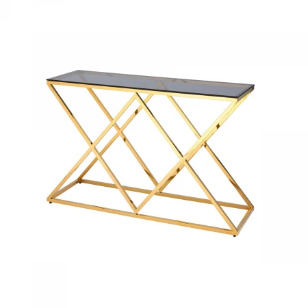 Консоль Stool Group ИНСИГНИЯ 120х40 стекло smoke сталь золото ECST-026-TG-SK (120x40)