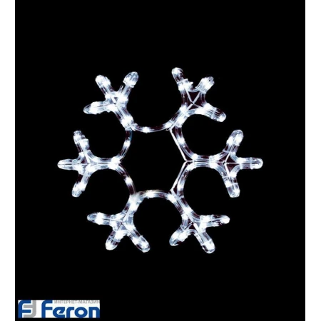 Световая фигура "снежинка белая рогатая", lt002